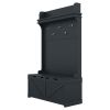 Hall Tree with Storage Bench, Entryway Bench with Drawer and 5 Hooks, Coat Rack with Display Shelf for Hallway Entryways