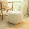 Jaxx Ellis Ottoman Shearling Faux-Lamb Plush Pouf for Modern Interior Design