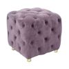 Modern Velvet Upholstered Ottoman, Exquisite Small End Table, Soft Foot Stool,Dressing Makeup Chair, Comfortable Seat for Living Room, Bedroom
