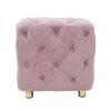Modern Velvet Upholstered Ottoman, Exquisite Small End Table, Soft Foot Stool,Dressing Makeup Chair, Comfortable Seat for Living Room, Bedroom