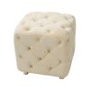 Modern Velvet Upholstered Ottoman, Exquisite Small End Table, Soft Foot Stool,Dressing Makeup Chair, Comfortable Seat for Living Room, Bedroom