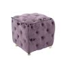 Modern Velvet Upholstered Ottoman, Exquisite Small End Table, Soft Foot Stool,Dressing Makeup Chair, Comfortable Seat for Living Room, Bedroom