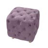 Modern Velvet Upholstered Ottoman, Exquisite Small End Table, Soft Foot Stool,Dressing Makeup Chair, Comfortable Seat for Living Room, Bedroom