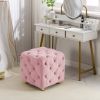 Modern Velvet Upholstered Ottoman, Exquisite Small End Table, Soft Foot Stool,Dressing Makeup Chair, Comfortable Seat for Living Room, Bedroom