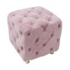 Modern Velvet Upholstered Ottoman, Exquisite Small End Table, Soft Foot Stool,Dressing Makeup Chair, Comfortable Seat for Living Room, Bedroom