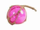 Japanese Glass Ball Fishing Float With Brown Netting Decoration 12"