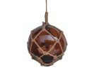 Japanese Glass Ball Fishing Float With Brown Netting Decoration 12"