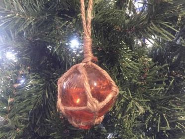 Japanese Glass Ball Fishing Float Decorative Christmas Ornament (style: 3" Orange)