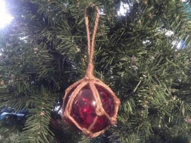 Japanese Glass Ball Fishing Float Decorative Christmas Ornament (style: 3" Red)
