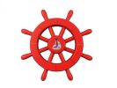 Decorative Ship Wheel with Sailboat