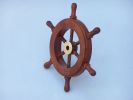 Deluxe Class Wood and Metal Decorative Ship's Steering Wheel