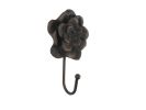 Cast Iron Decorative Rose Hook 7"