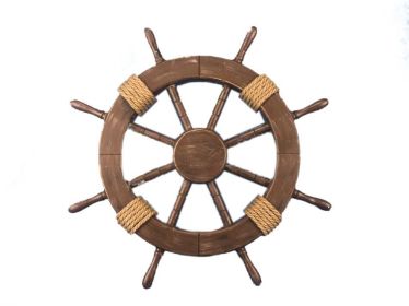 Decorative Ship Wheel (style: 18" Rustic Wood)
