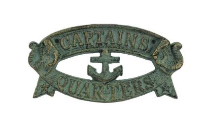 Cast Iron Captains Quarters Sign 8" (Finish: Seaworn Bronze)