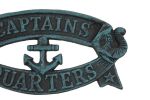 Cast Iron Captains Quarters Sign 8"
