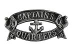 Cast Iron Captains Quarters Sign 8"
