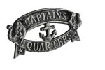Cast Iron Captains Quarters Sign 8"