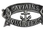 Cast Iron Captains Quarters Sign 8"