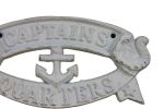 Cast Iron Captains Quarters Sign 8"