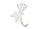Cast Iron Long Stem Rose Decorative Metal Wall Hook 5.5"