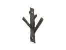 Cast Iron Tree Branch Double Decorative Metal Wall Hooks 7.5"