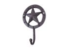 Cast Iron Lone Star Decorative Metal Wall Hook 5"