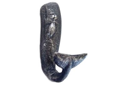 Cast Iron Whale Hook 6" (Finish: Antique Silver)