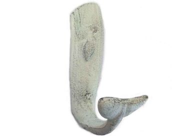 Cast Iron Whale Hook 6" (Finish: Whitewashed)