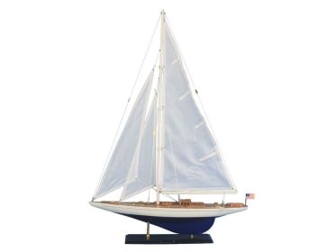 Wooden Enterprise Model Sailboat Decoration (size: 35")