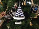 Wooden Sailboat Model Christmas Tree Ornament