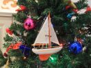 Wooden Sailboat Model Christmas Tree Ornament