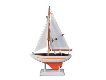 Wooden Pacific Sailer Model Sailboat Decoration (style: 9" Orange)