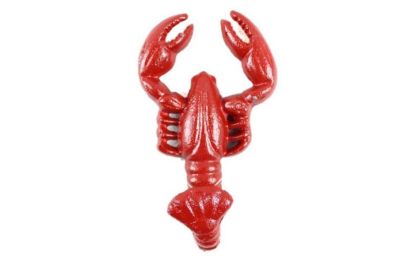 Cast Iron Decorative Wall Mounted Lobster Hook 5" (Finish: Rustic Red)