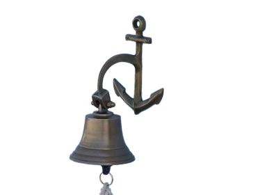 Wall Mounted Hanging Decorative Anchor Bell (style: 8" Antique Brass)