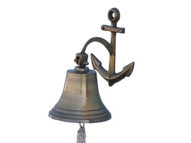 Wall Mounted Hanging Decorative Anchor Bell (style: 10" Antique Brass)