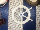 Deluxe Class Wood and Metal Decorative Ship's Steering Wheel