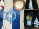 Deluxe Class Wood and Metal Decorative Ship's Steering Wheel