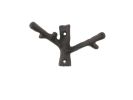 Cast Iron Forked Tree Branch Decorative Metal Double Wall Hooks 5"