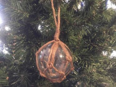 Japanese Glass Ball Fishing Float Decorative Christmas Ornament (style: 3" Clear)