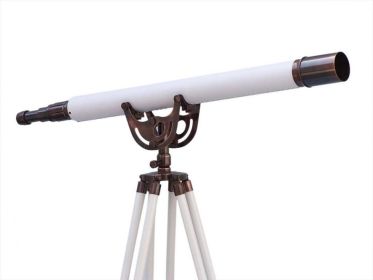 Floor Standing Anchormaster Telescope 65" (Finish: Antique Copper/White Leather)