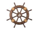 Decorative Ship Wheel with Sailboat