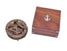 Round Sundial Compass with Rosewood Box 6"