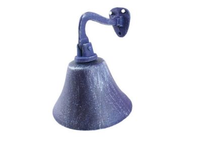 Cast Iron Hanging Ship's Bell 6" (Finish: Rustic Dark Blue)