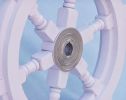 Deluxe Class Wood and Metal Decorative Ship's Steering Wheel
