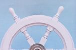 Deluxe Class Wood and Metal Decorative Ship's Steering Wheel