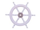 Deluxe Class Wood and Metal Decorative Ship's Steering Wheel