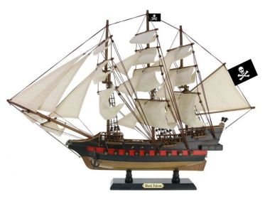 Wooden Captain Kidd's Black Falcon Model Pirate Ship (style: 26" Limited / White Sails)