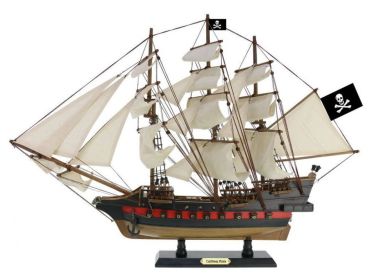 Wooden Caribbean Pirate Ship Model (style: 26" Limited / White Sails)
