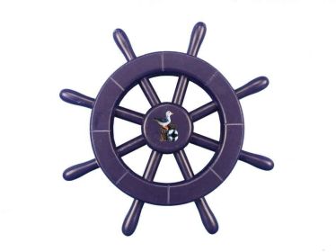 Decorative Ship Wheel with Seagull (style: 12" Dark Blue)