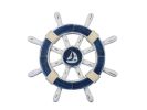 Decorative Ship Wheel with Sailboat